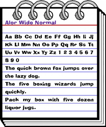 Alor Wide Normal animated font preview