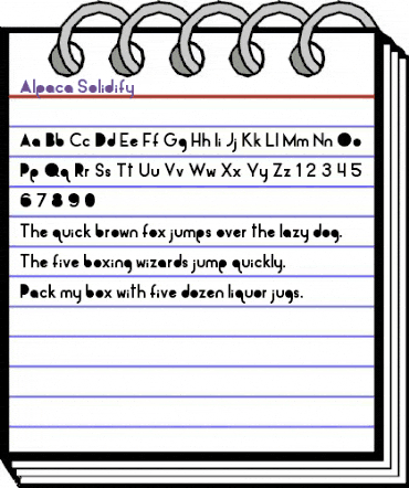 Alpaca Solidify Regular animated font preview