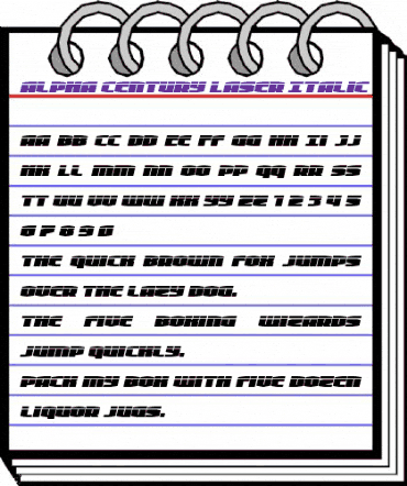 Alpha Century Laser Italic Regular animated font preview