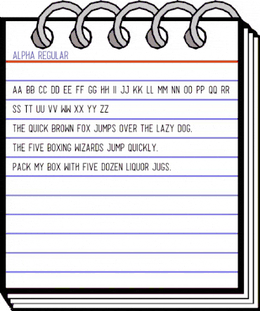 Alpha Regular animated font preview