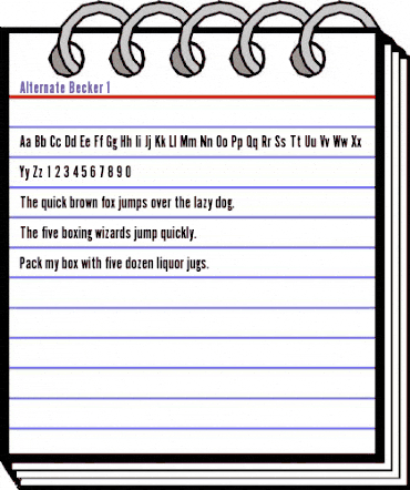 Alternate Becker 1 Regular animated font preview