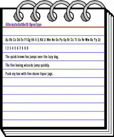 Alternate Gothic No1 D Regular animated font preview