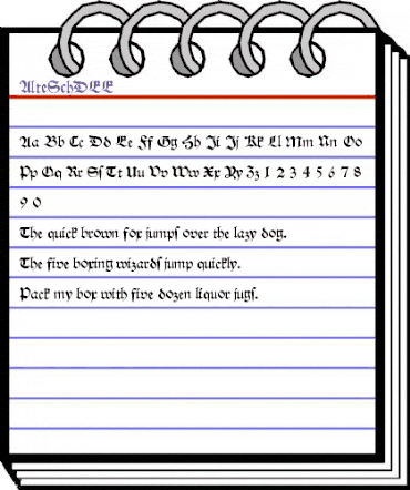 AlteSchDEE Regular animated font preview