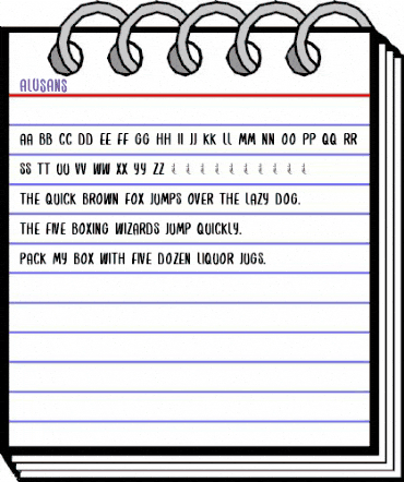 Alusans Regular animated font preview