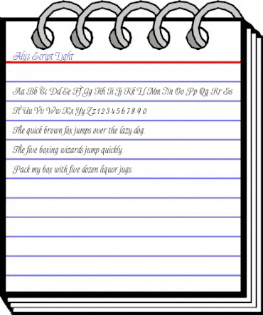 Alys Script Light Regular animated font preview