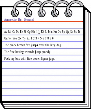 Ameretto Thin Normal animated font preview