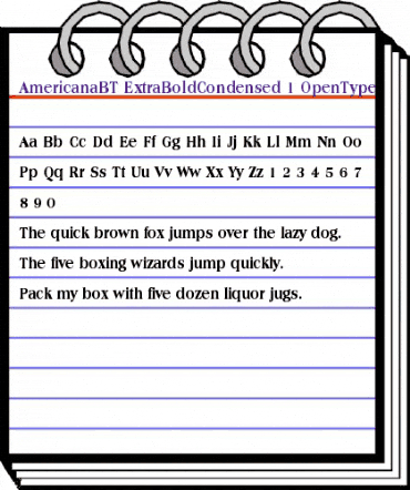 Americana Extra Bold Condensed animated font preview