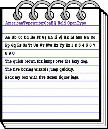 AmericanTypewriterCondensedBQ Regular animated font preview