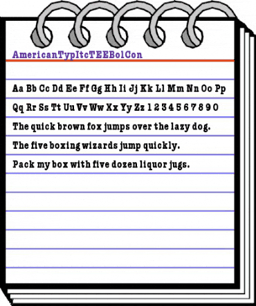 AmericanTypItcTEEBolCon Regular animated font preview