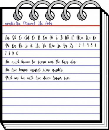 anattalia Personal Use Only Regular animated font preview