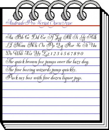 Andrade Pro Script animated font preview