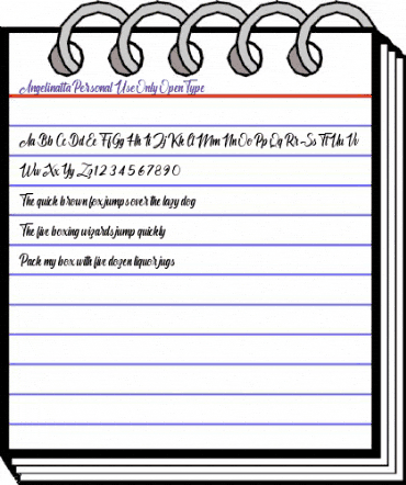 Angelinatta Personal Use Only Regular animated font preview