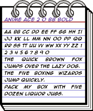 Anime Ace 2.0 BB Bold animated font preview