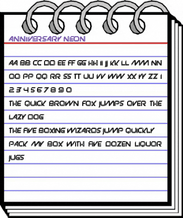 Anniversary Neon animated font preview