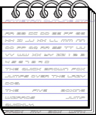 Antietam Outline Italic Outline Italic animated font preview