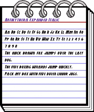 Antikythera Expanded Italic Expanded Italic animated font preview