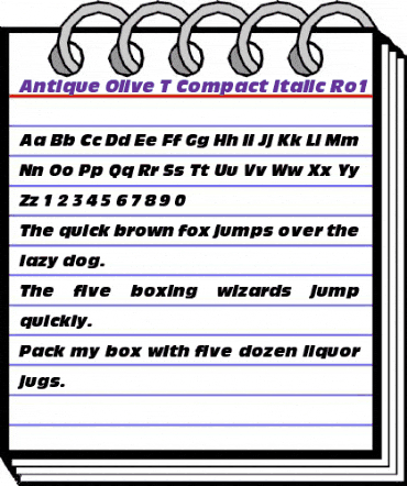Antique Olive T Ro1 Regular animated font preview