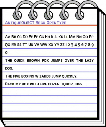 Antique Olive SC T Regular animated font preview