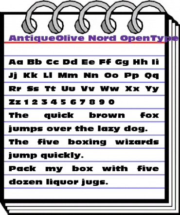 AntiqueOlive Regular animated font preview