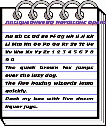 Antique Olive BQ Regular animated font preview