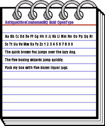 Antique Olive BQ Regular animated font preview