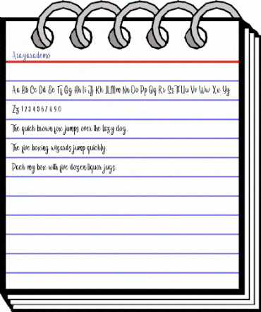 Arayara demo Regular animated font preview