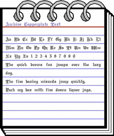 Archive Copperplate Text Regular animated font preview