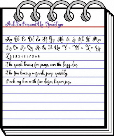 Ardilla Personal Use Regular animated font preview