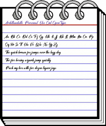 Ardsttandsille Personal Use Onl Regular animated font preview