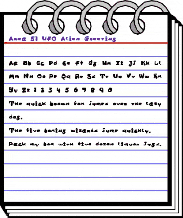 Area 51 UFO Alien Greeting Regular animated font preview