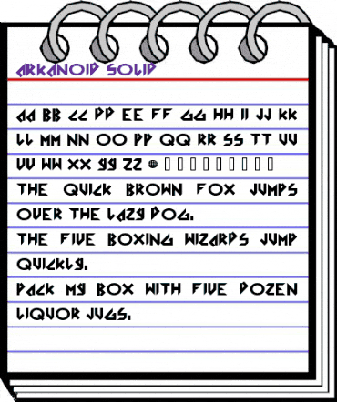 Arkanoid Solid Regular animated font preview