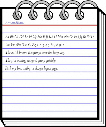 ArmandItalic Regular animated font preview