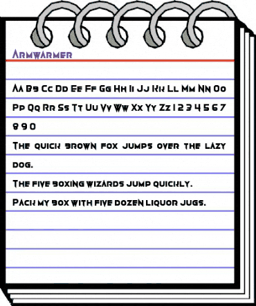 Armwarmer Regular animated font preview
