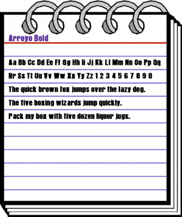 Arroyo Bold animated font preview