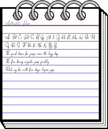 Arthurdale Demo Regular animated font preview