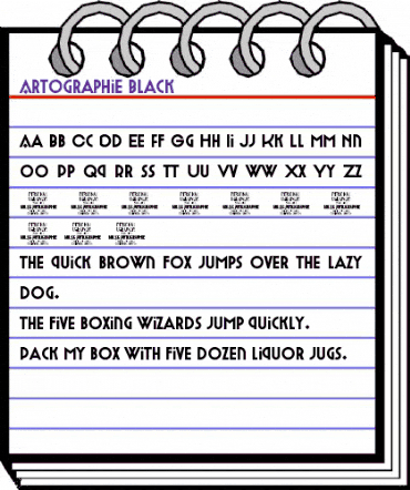 Artographie Black Regular animated font preview