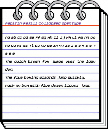Aspirin-Refill Collapsed animated font preview