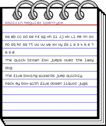 Aspirin Regular animated font preview