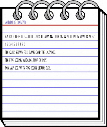 Asteroide Regular animated font preview