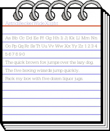 AstridBeckerWideXlight Regular animated font preview