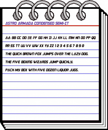 Astro Armada Condensed Semi-It Regular animated font preview