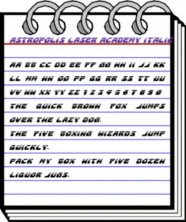 Astropolis Laser Academy Italic Italic animated font preview