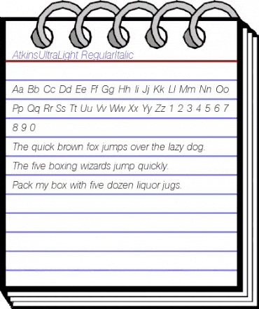 AtkinsUltraLight RegularItalic animated font preview