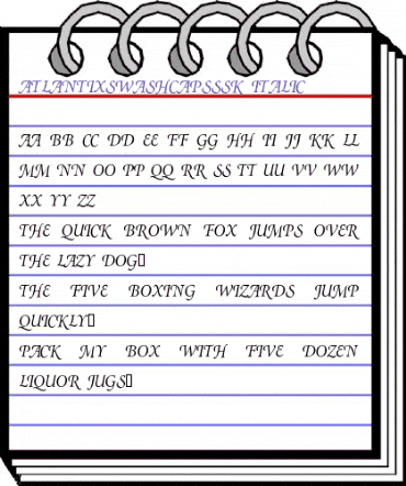 AtlantixSwashCapsSSK Italic animated font preview