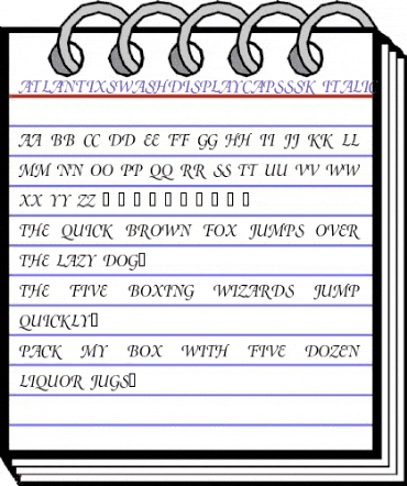 AtlantixSwashDisplayCapsSSK Italic animated font preview