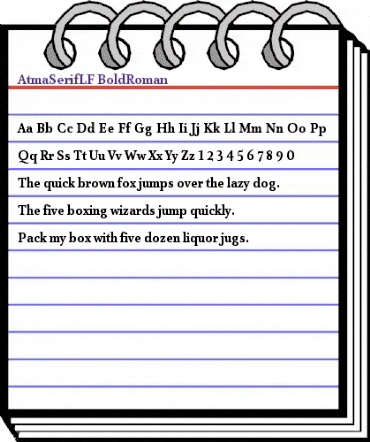 AtmaSerifLF-BoldRoman Regular animated font preview