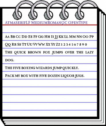 AtmaSerifLF-MediumRomanQC Regular animated font preview