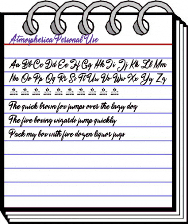 Atmospherica Personal Use Regular animated font preview