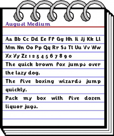 August Regular animated font preview