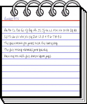 Aundee BTN Regular animated font preview